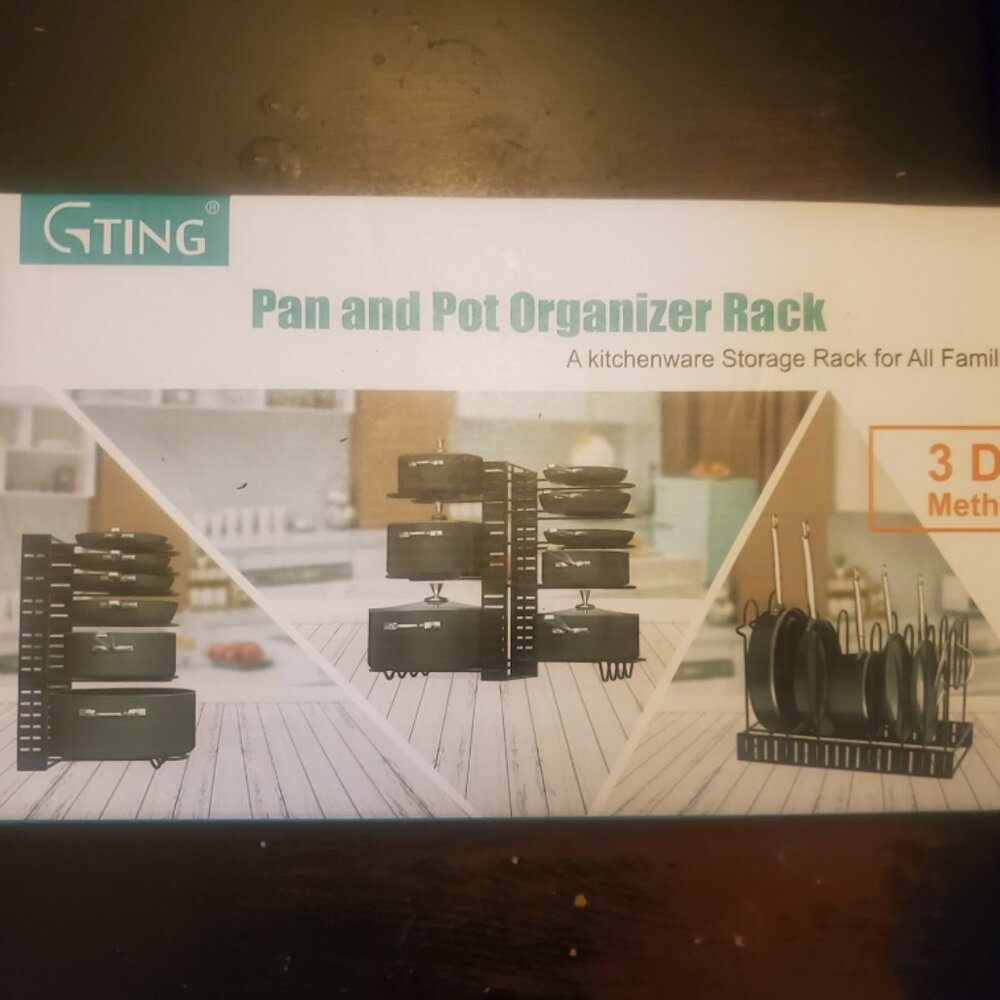 8 Tiers Pots and Pans Organizer- Black- Brand new
